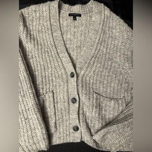 Banana Republic Gray Knit Cardigan Sweater